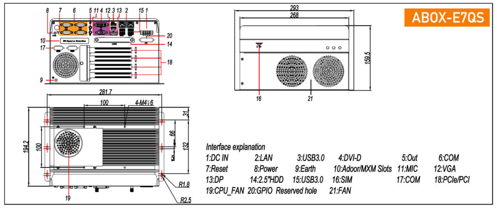 AI expandable Box PC DIMENSION